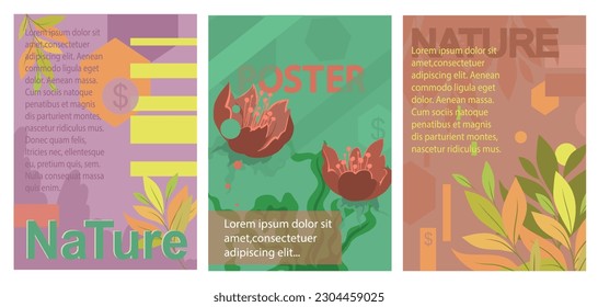 Un conjunto de plantillas web de diseño de banners de Naturaleza, un banner web con un título.