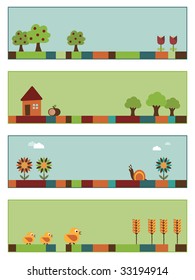 set of nature banners with copy space, set 3