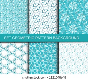 Set nature blue contour patterns background, Vector Illustration