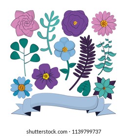Set of nature cartoons