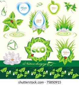 Set of nature design elements. Vector Illustration