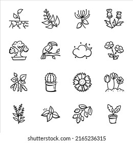 Set of Nature and Eco Doodle Icons

