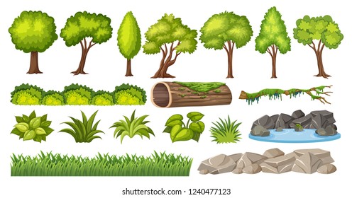 Set of nature element for decoration illustration