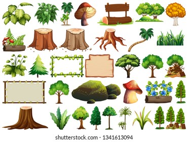 Set of nature element illustration