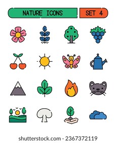 Set Of Nature And Environment Icons