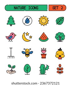 Set Of Nature And Environment Icons