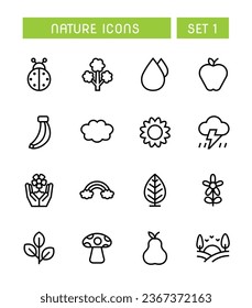 Set Of Nature And Environment Icons