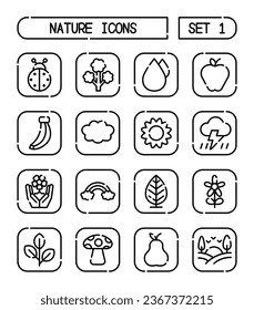 Set Of Nature And Environment Icons