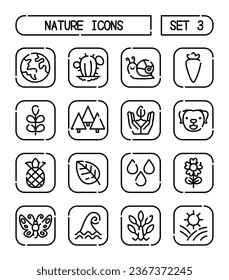 Set Of Nature And Environment Icons
