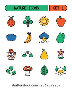 Set Of Nature And Environment Icons