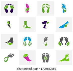 Set of Nature Foot logo vector template, Creative of Foot logo design concepts