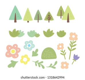 Set of nature and forest icon and design elements