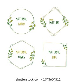 Set of nature frame in the basic shapes