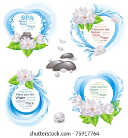 Set of nature frames and SPA design elements. (vector illustration)