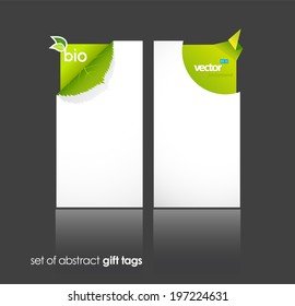 Set of nature gift cards with reflection. 