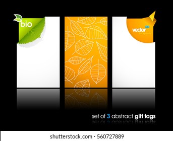 Set of nature gift cards with reflection. 