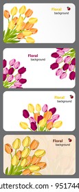 Set of nature gift cards vector illustration