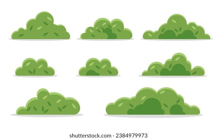 Set of nature grass field element design vector template