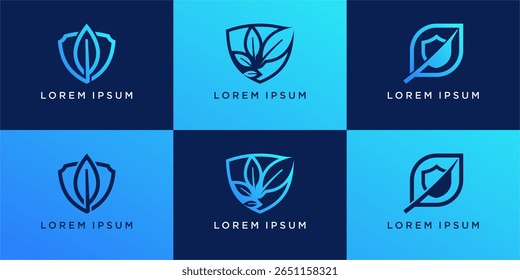 Conjunto de modelo de design de logotipo do nature guard