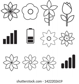 set nature icon, symbol illustration, vector