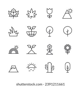 set of nature icons for design