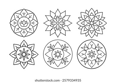 Set of Nature inspired Mandala 