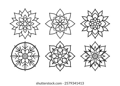 Set of Nature inspired Mandala