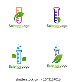 
Set of Nature Lab Logo Design Concept Vector. Creative Lab with leaf Logo Template. Icon Symbol