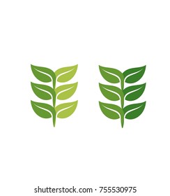 set nature leaf icon