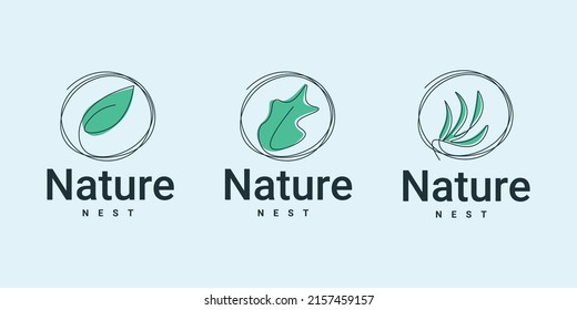 Legen Sie das Logo für Naturblätter fest. Vektorgrafik-EPS10