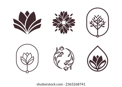 Conjunto de elementos de diseño del logo de la naturaleza vector con concepto creativo