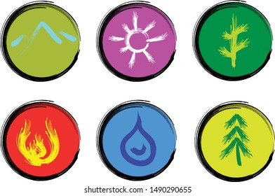 set of nature logo illustration for environment