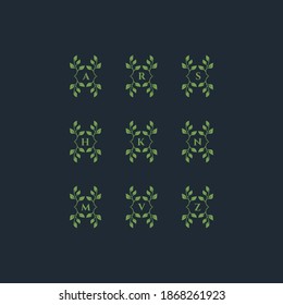 Establecer la plantilla de diseño del logotipo del vector de carta