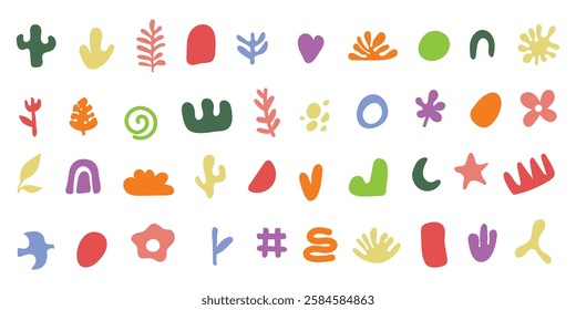 Set of nature organic shapes, Abstract handrawn doodle, vector design