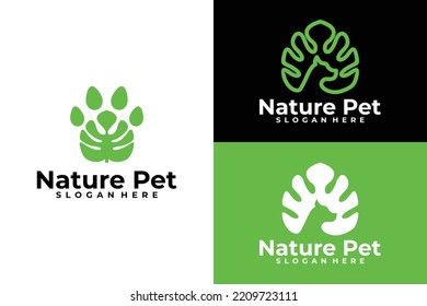 Set of Nature pet logo vector design template