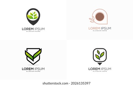 Diseños del logo de Nature Point Place concepto vector, diseños del logo de Farm Agriculture ilustración vectorial