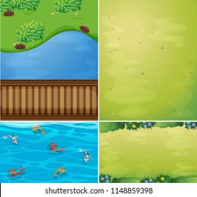 Ilustración de escenas de naturaleza