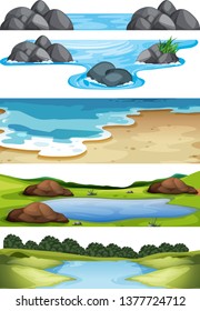 Ilustración de escenas de naturaleza