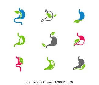 Set of Nature Stomach logo vector template, Creative stomach logo design concepts