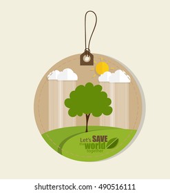 Set of nature themed labels and tags. Vector illustration.
