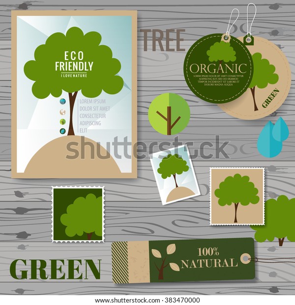 Set Nature Themed Labels Tags Vector Stock Vector (Royalty Free ...