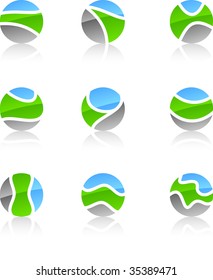 Set of nature vector icons such logos.