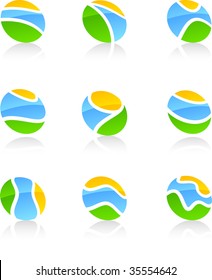 Set of nature vector icons such logos.