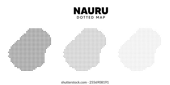 Set of Nauru dotted map vector on white isolated