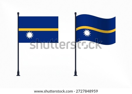 Set of Nauru Flags Isolated for Independence Day Celebration