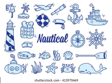 Set of nautical doodle