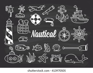 Set of nautical doodle