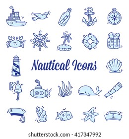 set of nautical icon isolated on white background