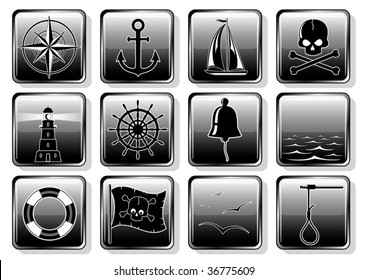 Set of Nautical Icons- vector