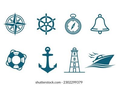 set Nautical logo design template